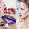 Children's bride makeup, eye makeup patches, pearl face makeup, bright diamonds, tear diamonds, face stage makeup patches, diamonds, laser water drop round diamonds Item Picture